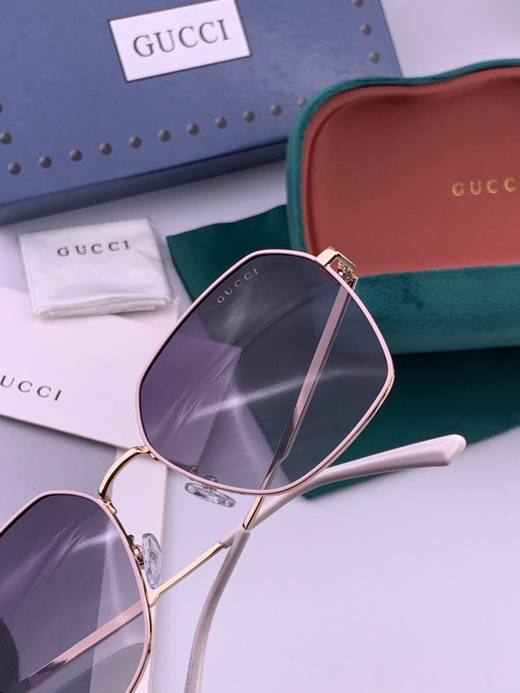 Gucci G5826 Metal Square Black Lens Sunglasses for Men & Women - 464909 - detail image 7