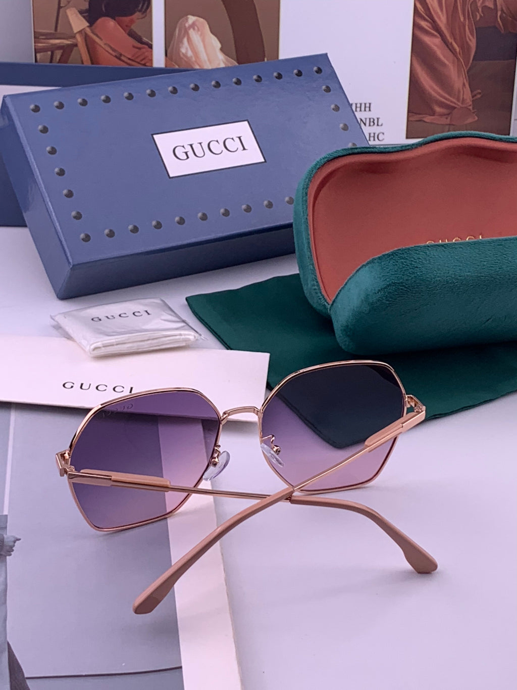 Gucci G9822 Polarized Oversized Brown Lens Sunglasses for Men & Women - 464912 - detail image 4
