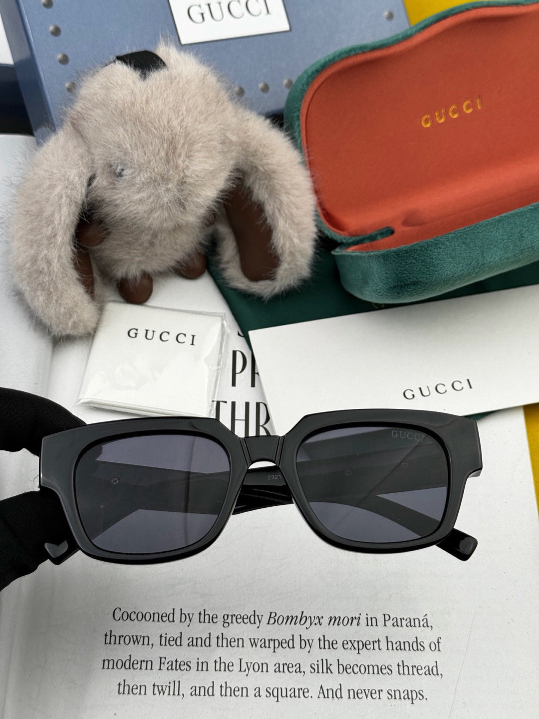 Gucci G1232 Square Black Lens Sunglasses for Men & Women - 464917