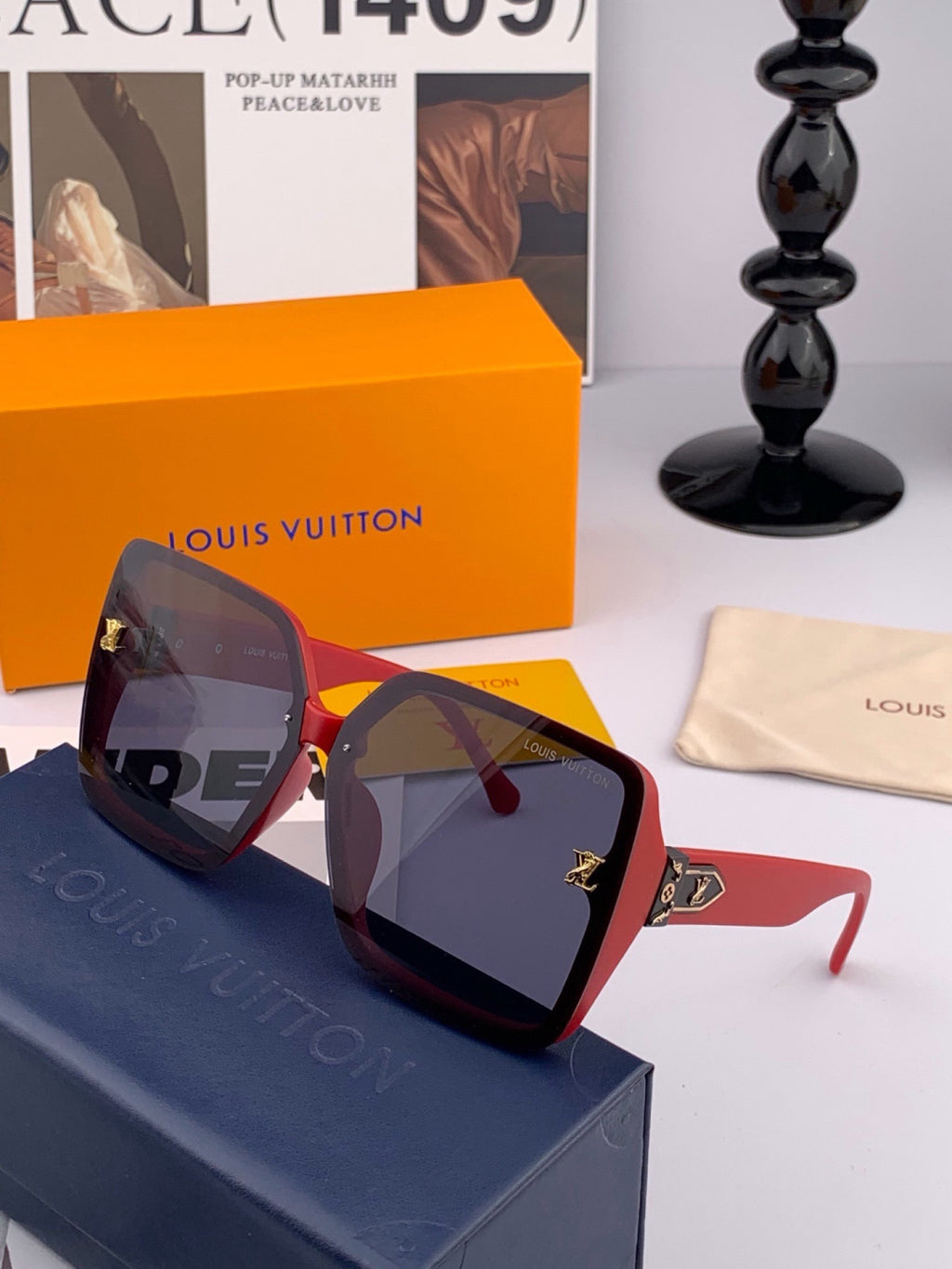 Louis Vuitton L3230 Square Brown Lens Sunglasses for Men & Women - 464695 - detail image 4
