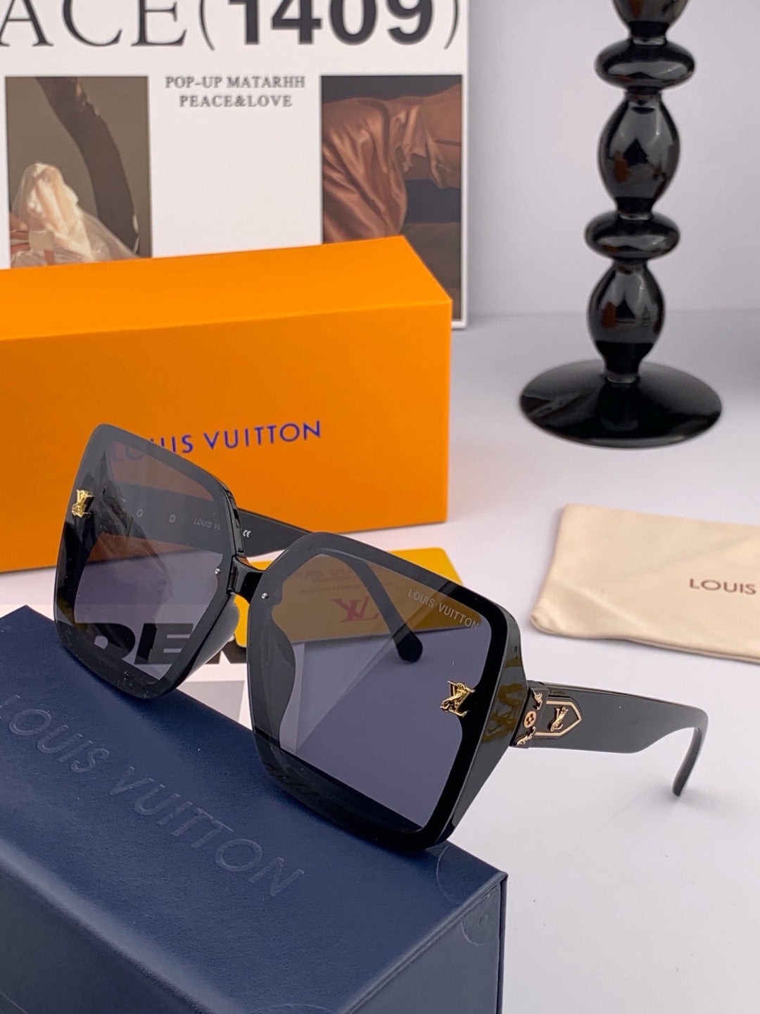 Louis Vuitton L3230 Square Brown Lens Sunglasses for Men & Women - 464695 - detail image 3