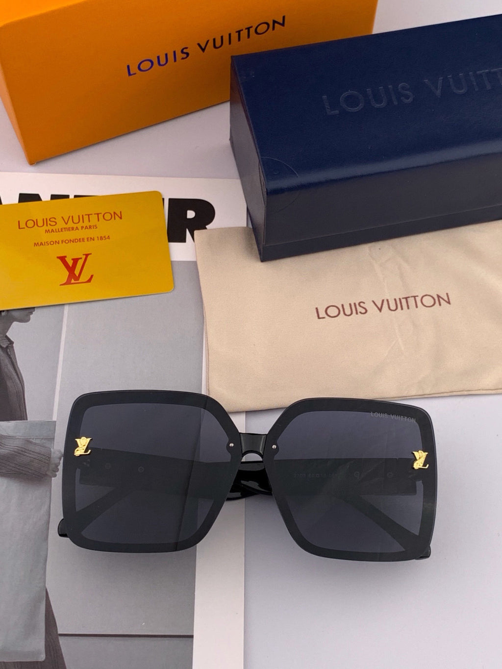 Louis Vuitton L3230 Square Brown Lens Sunglasses for Men & Women - 464695