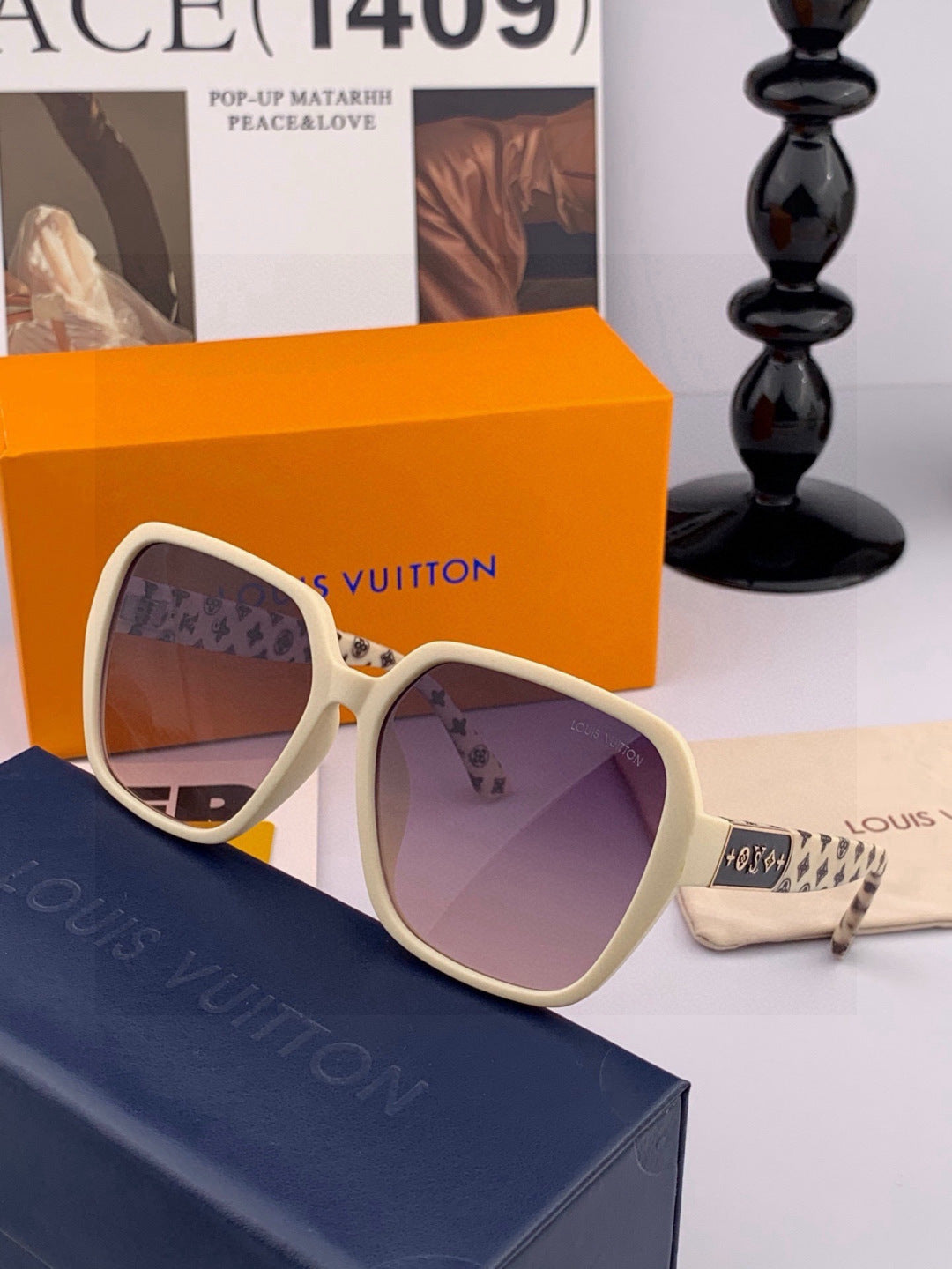 Louis Vuitton L3305 Square Red Lens Sunglasses for Men & Women - 464696 - detail image 5