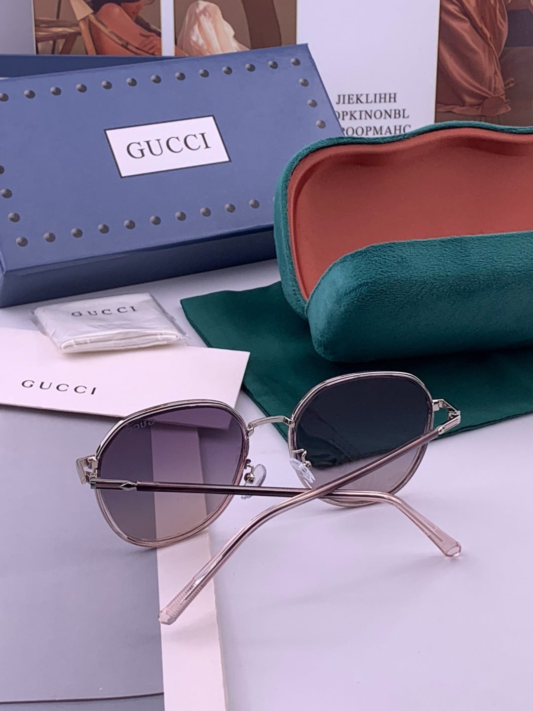 Gucci G3825 Polarized Square Red Lens Sunglasses for Women - 464891 - detail image 4