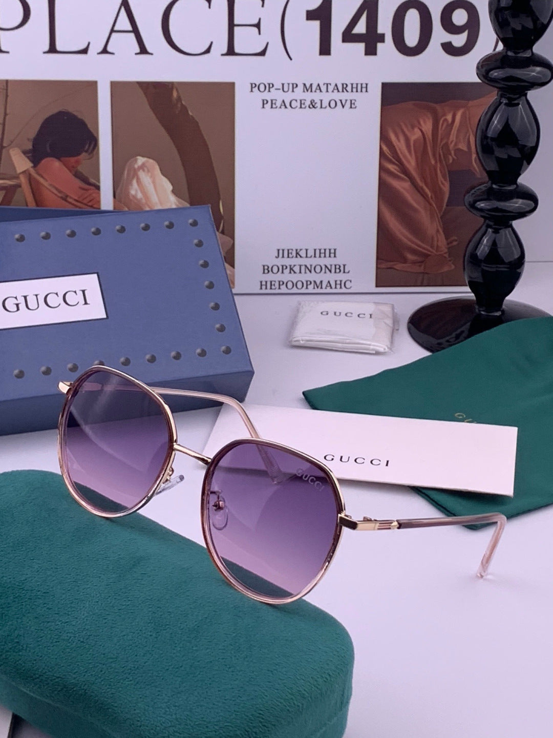 Gucci G3825 Polarized Square Red Lens Sunglasses for Women - 464893 - detail image 2