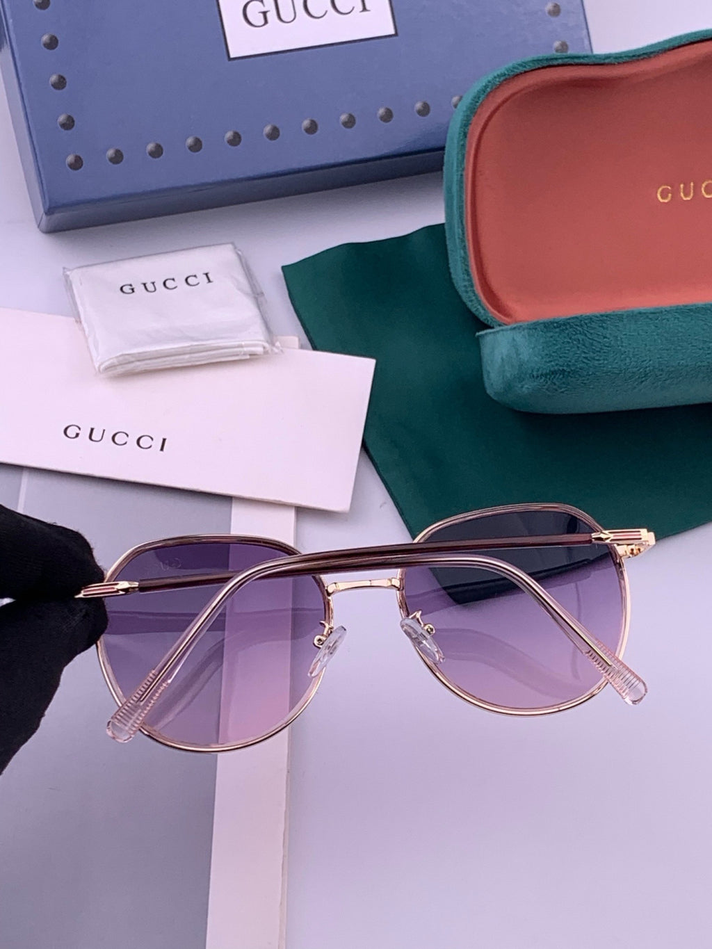 Gucci G3825 Polarized Square Red Lens Sunglasses for Women - 464893 - detail image 5