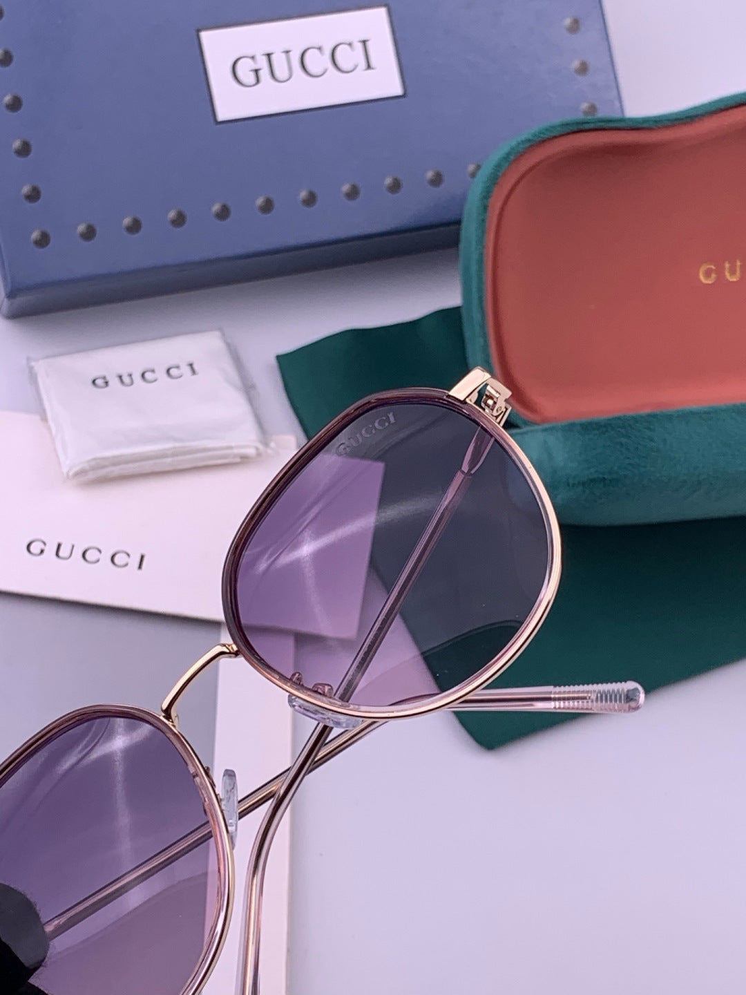 Gucci G3825 Polarized Square Red Lens Sunglasses for Women - 464893 - detail image 3