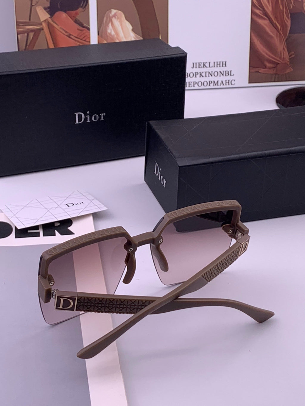 Dior D9805 Square Gold Lens Sunglasses for Men & Women - 465312 - detail image 4