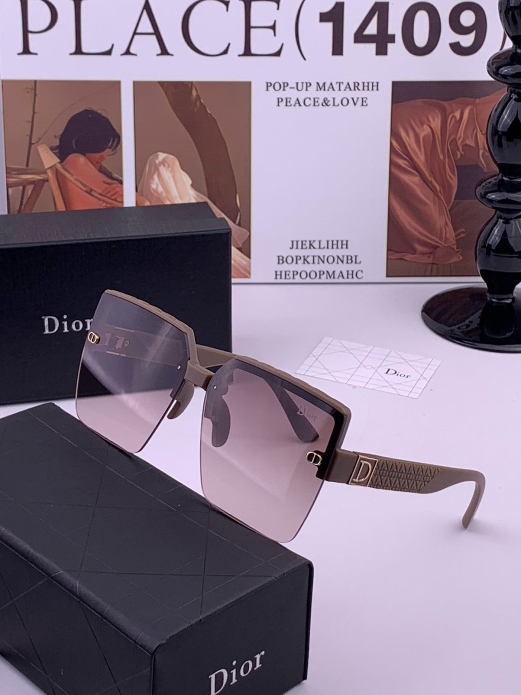 Dior D9805 Square Gold Lens Sunglasses for Men & Women - 465312 - detail image 2