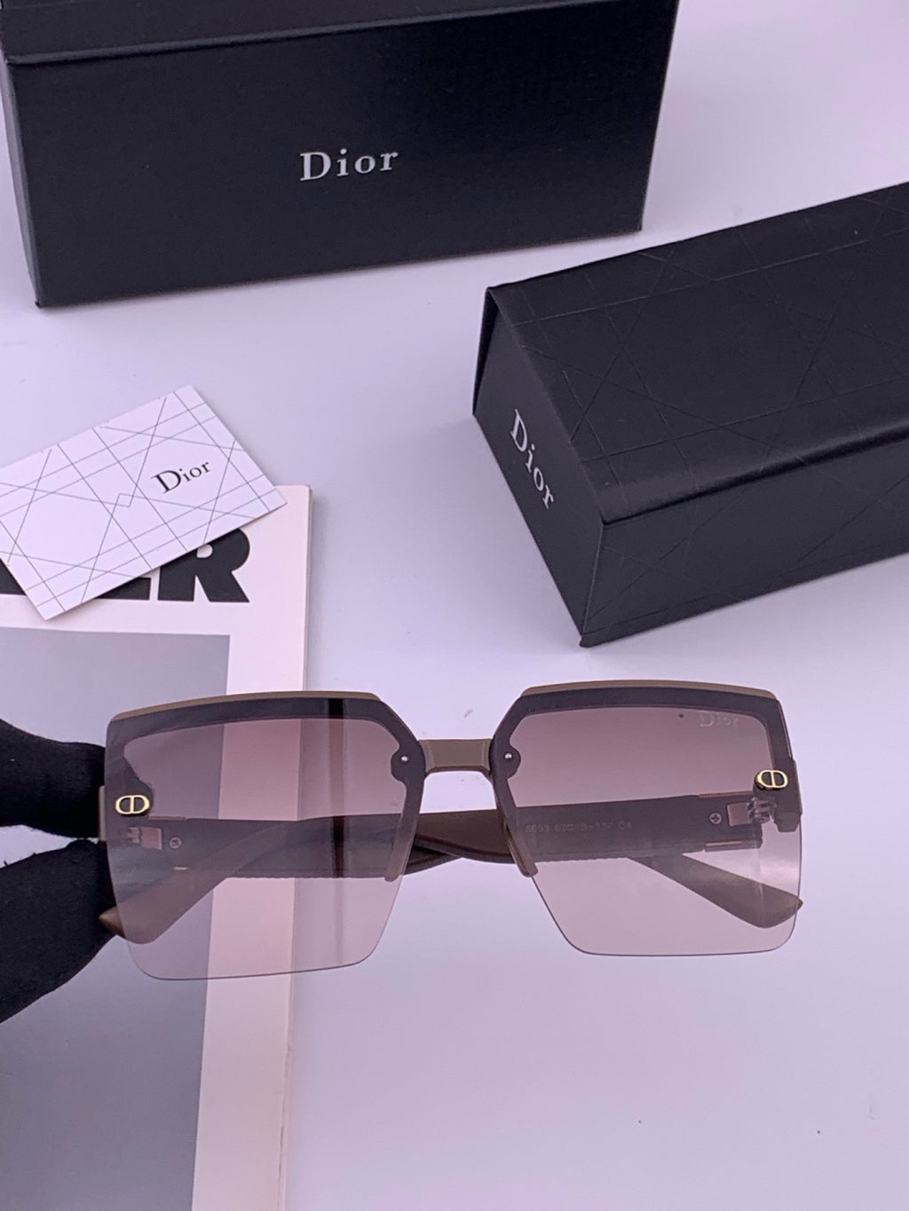 Dior D9805 Square Gold Lens Sunglasses for Men & Women - 465312