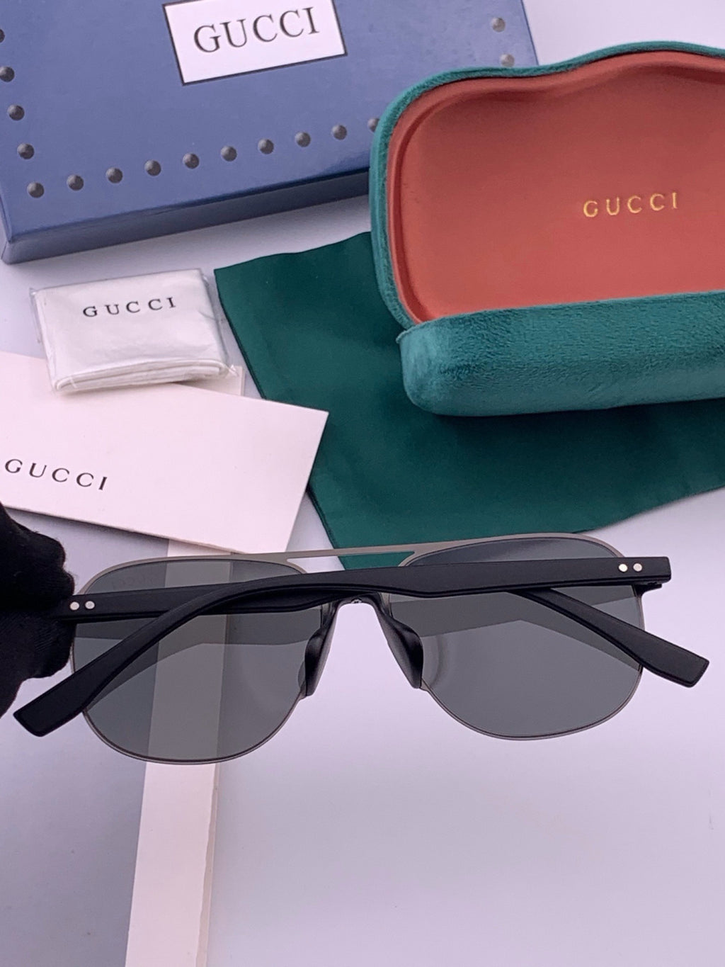 Gucci G2807 Polarized Aviator Black Lens Sunglasses for Men - 464873 - detail image 7