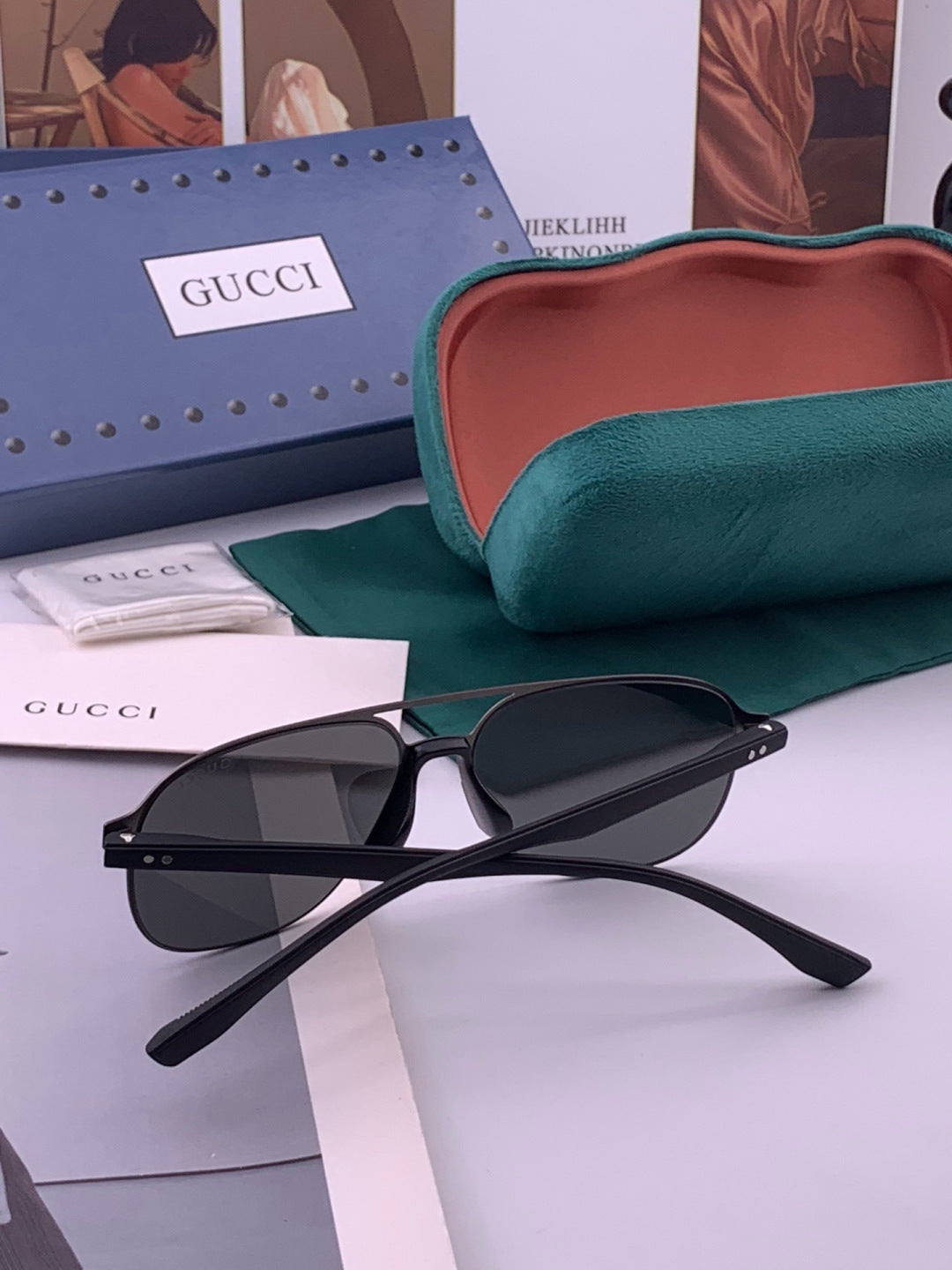 Gucci G2807 Polarized Aviator Black Lens Sunglasses for Men - 464873 - detail image 6