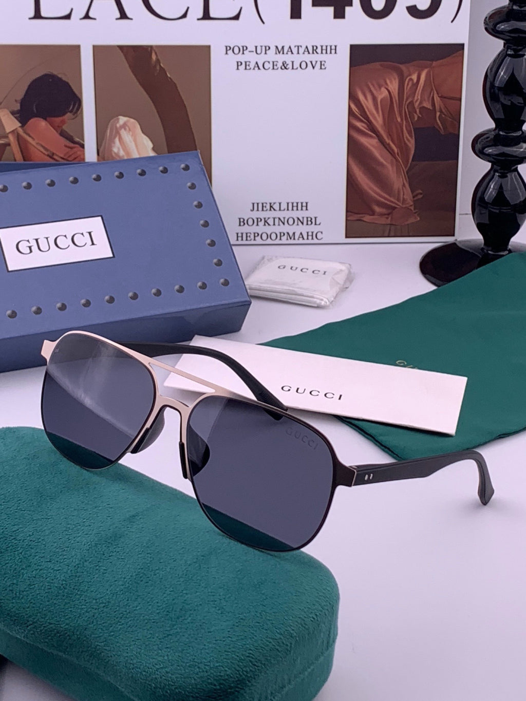 Gucci G2807 Polarized Aviator Black Lens Sunglasses for Men - 464874 - detail image 2