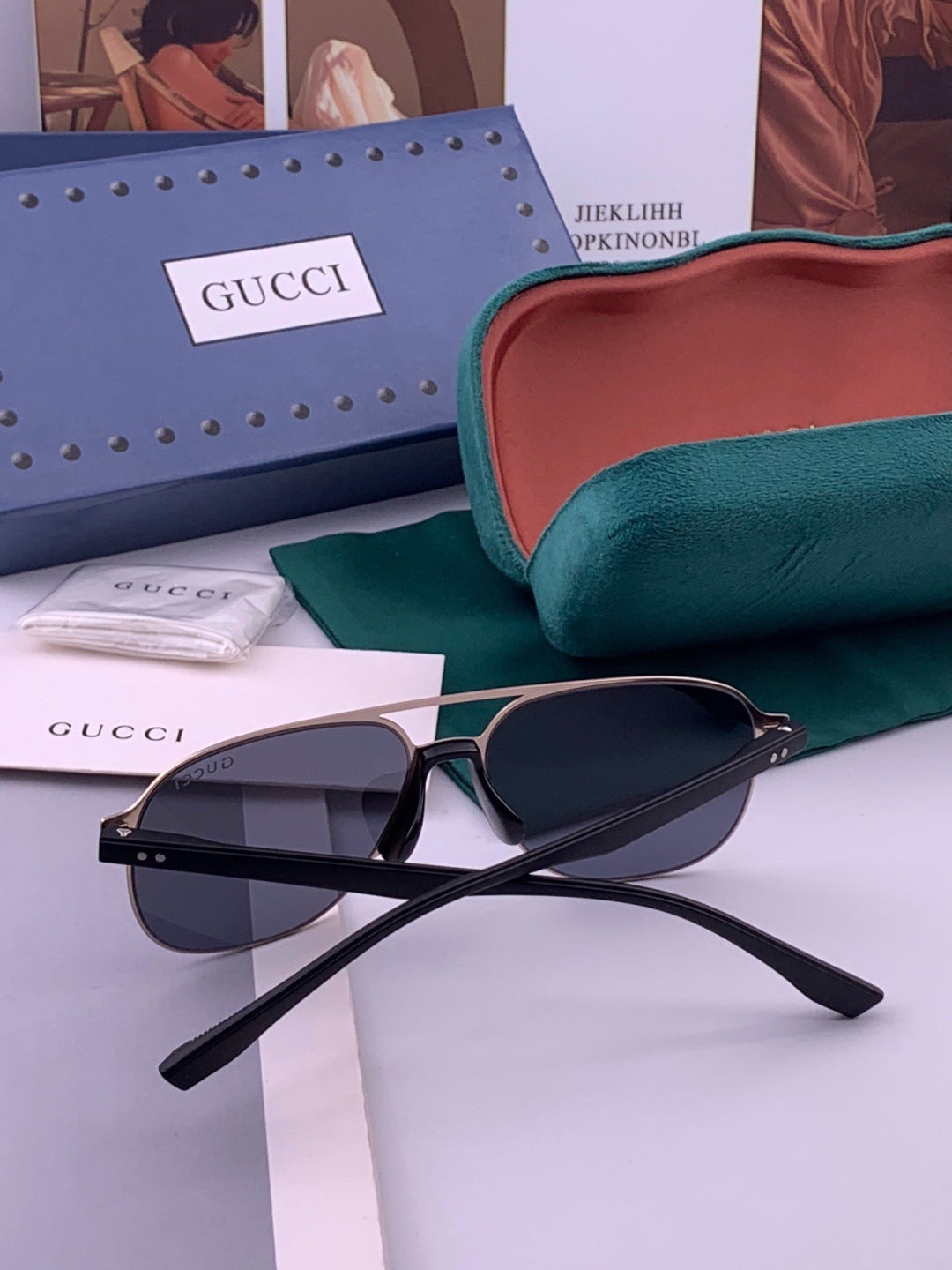 Gucci G2807 Polarized Aviator Black Lens Sunglasses for Men - 464874 - detail image 7