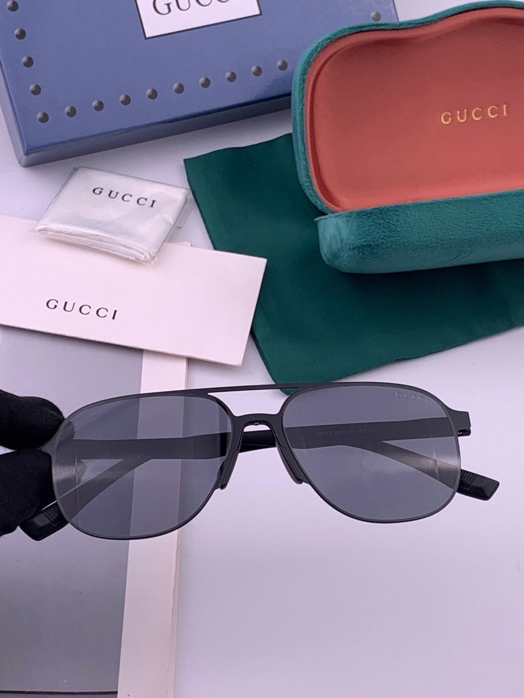 Gucci G2807 Polarized Aviator Black Lens Sunglasses for Men - 464875