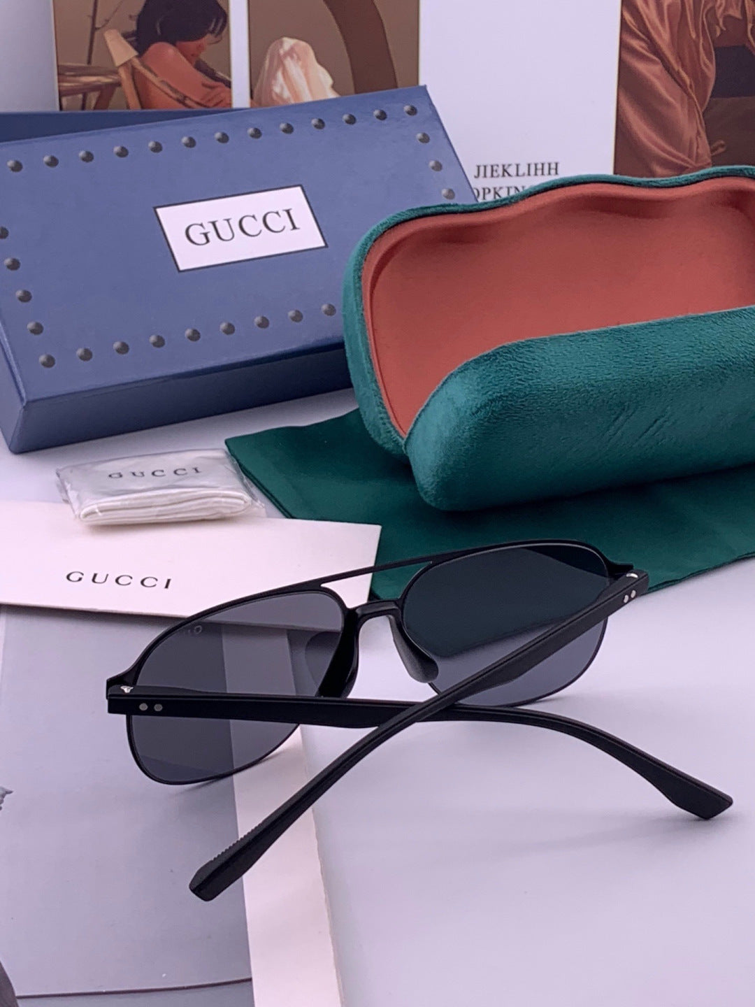 Gucci G2807 Polarized Aviator Black Lens Sunglasses for Men - 464875 - detail image 6