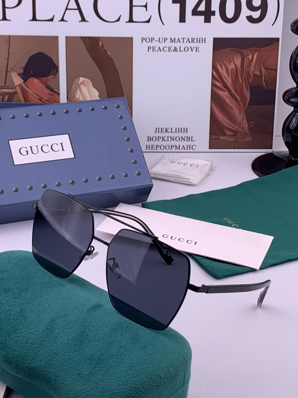 Gucci G5803 Polarized Aviator Black Lens Sunglasses for Men - 464879 - detail image 2