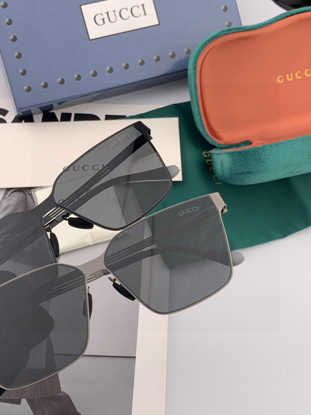 Gucci G9225 Polarized Aviator Gold Lens Sunglasses for Men - 464883 - detail image 5