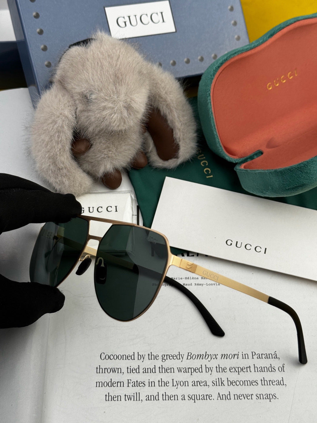 Gucci G2380 Polarized Aviator Gold Lens Sunglasses for Men - 464884 - detail image 5