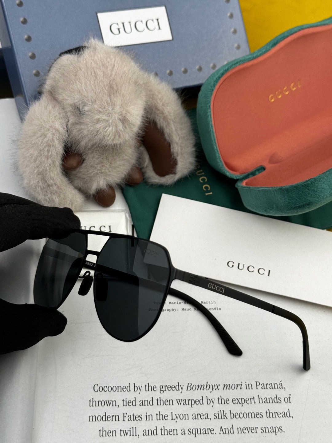 Gucci G2380 Polarized Aviator Gold Lens Sunglasses for Men - 464884 - detail image 6