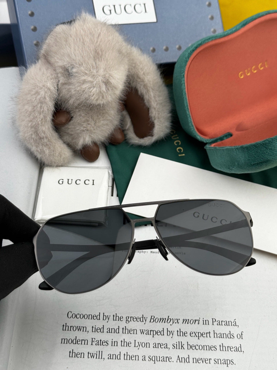 Gucci G2380 Polarized Aviator Gold Lens Sunglasses for Men - 464884