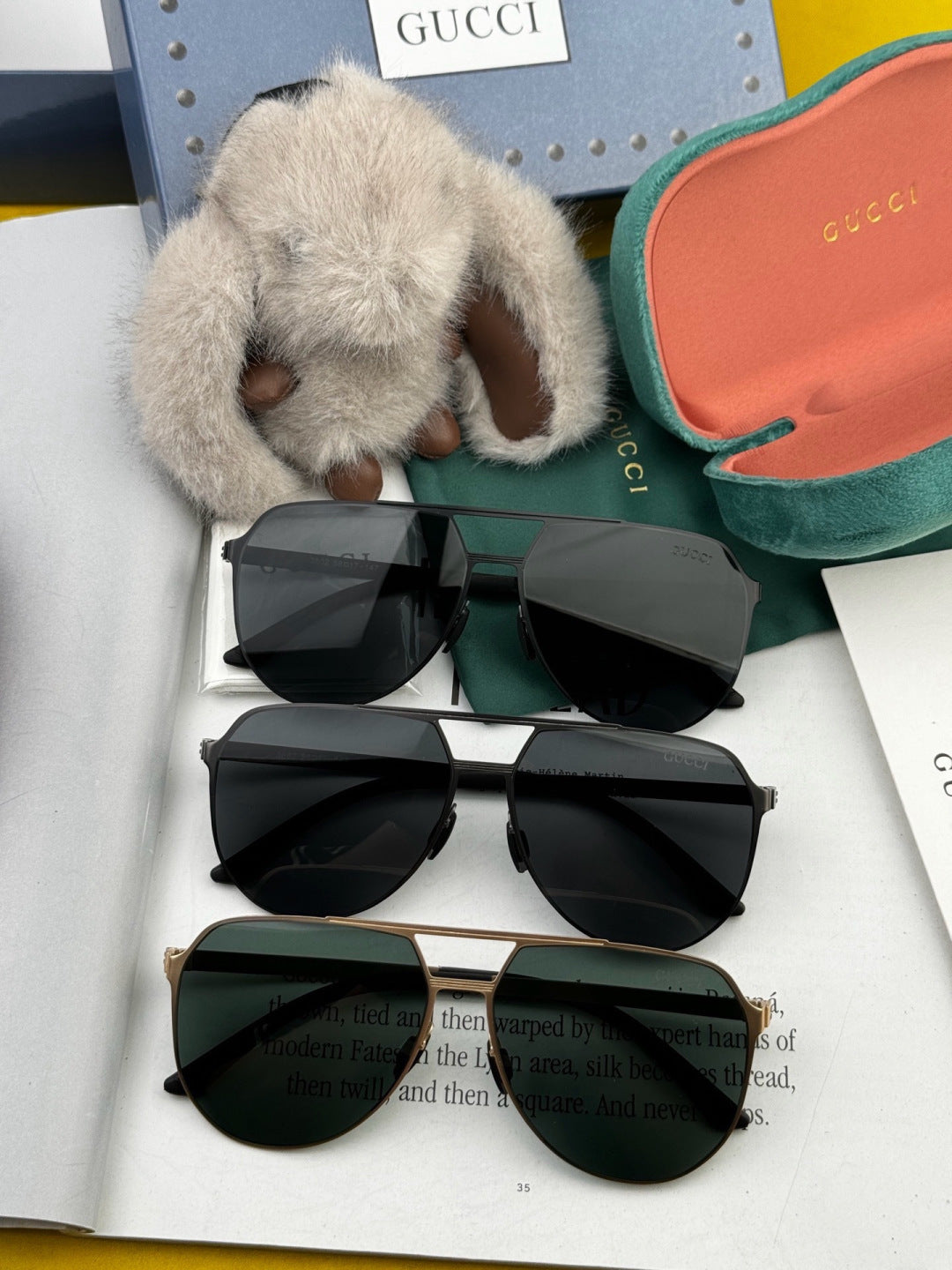 Gucci G2380 Polarized Aviator Gold Lens Sunglasses for Men - 464884 - detail image 7