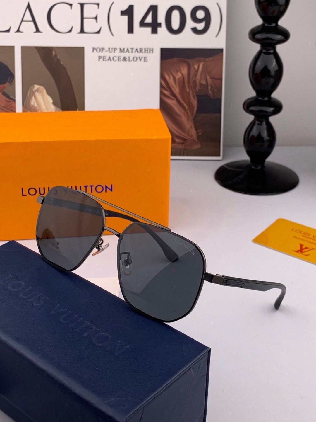 Louis Vuitton L88903 Polarized Aviator Gold Lens Sunglasses for Men - detail image 3