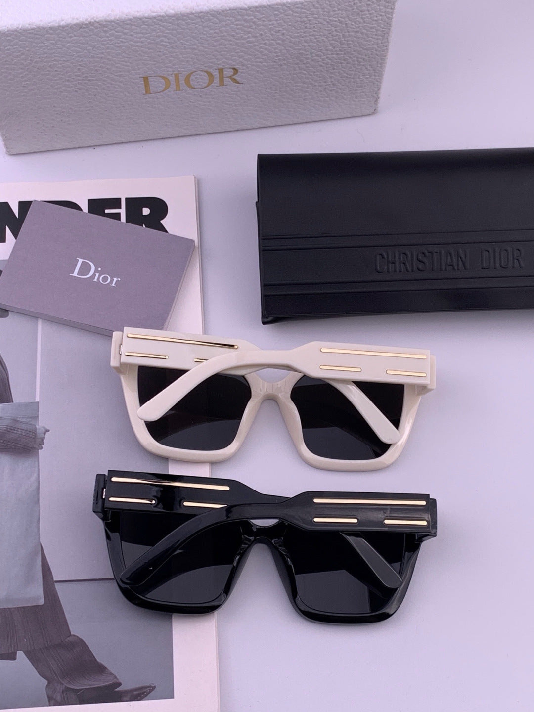 Dior CD9990 Polarized Square Black Lens Sunglasses for Women - detail image 6