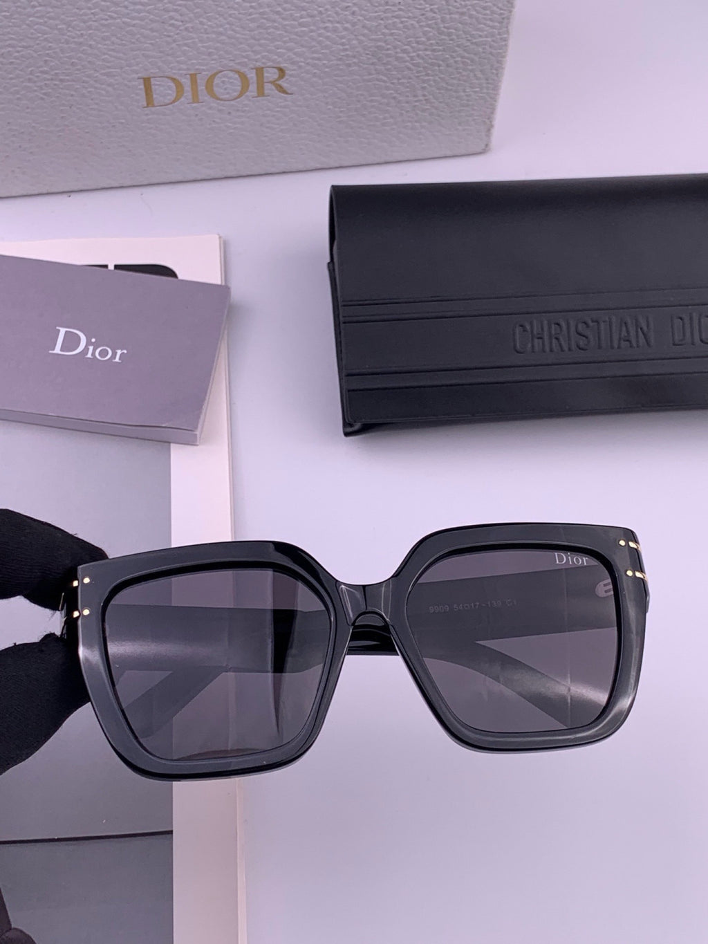 Dior CD9990 Polarized Square Black Lens Sunglasses for Women