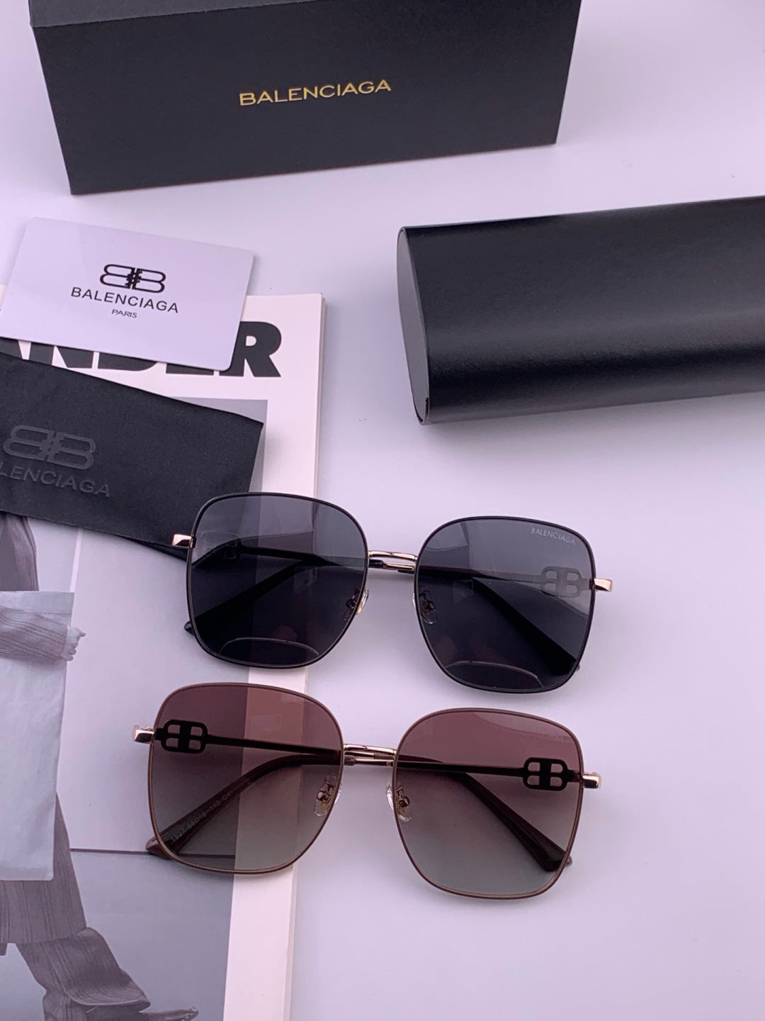 Balenciaga BL7192 Metal Fashion Black Lens Sunglasses for Men & Women - detail image 5