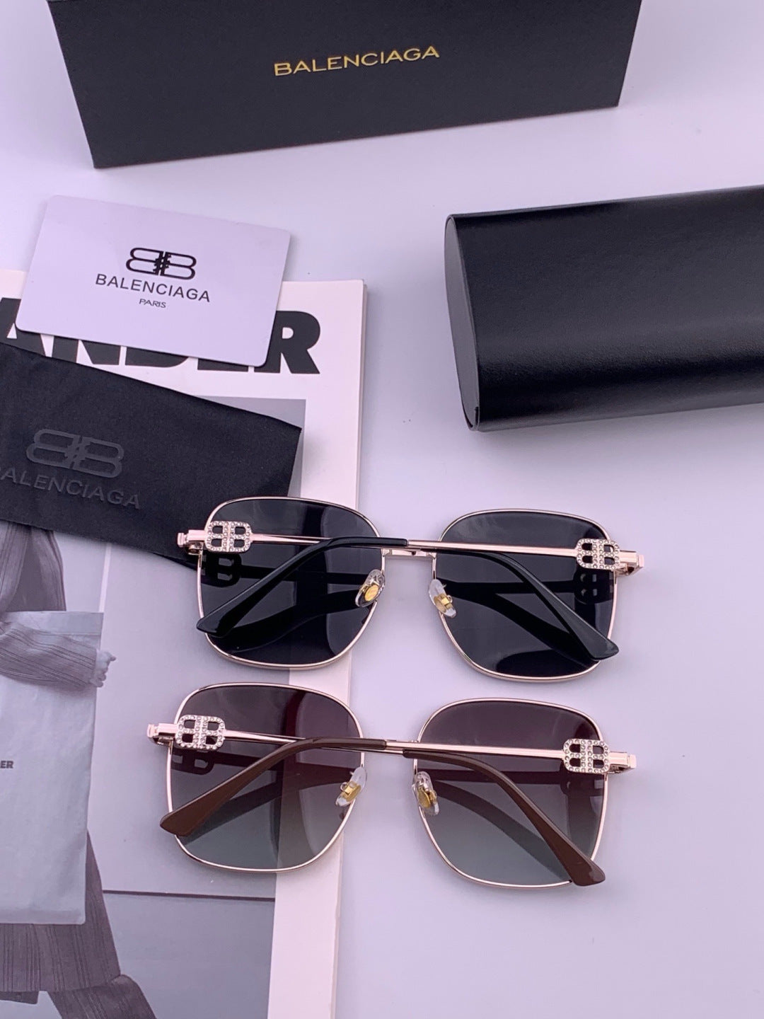 Balenciaga BL7192 Metal Fashion Black Lens Sunglasses for Men & Women - detail image 4