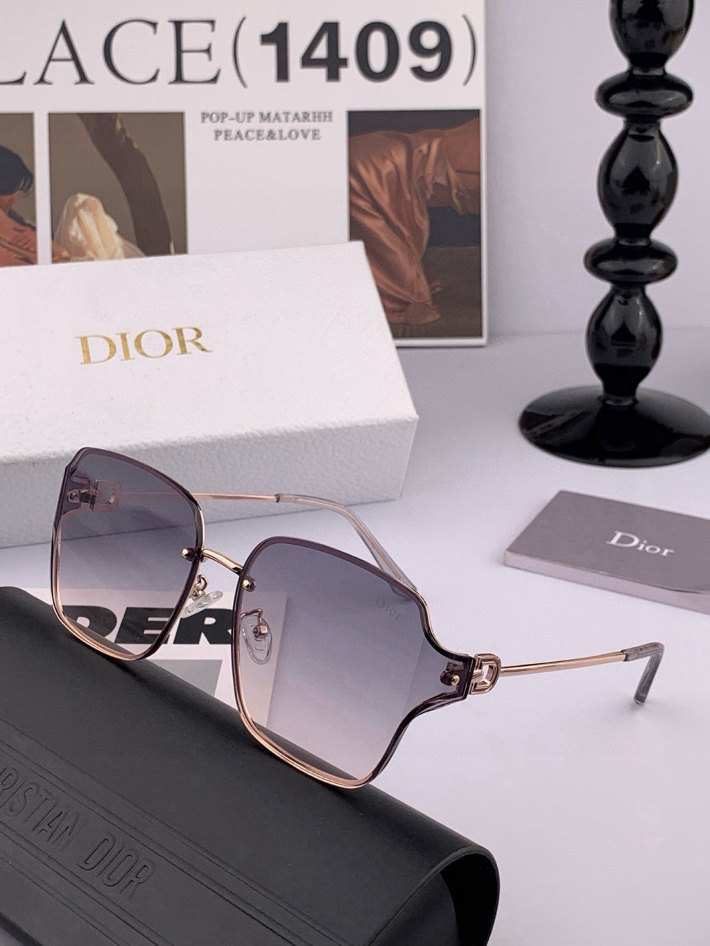 Dior CD95810 Lightweight Rimless Red Lens Sunglasses for Women - 486814 - detail image 2