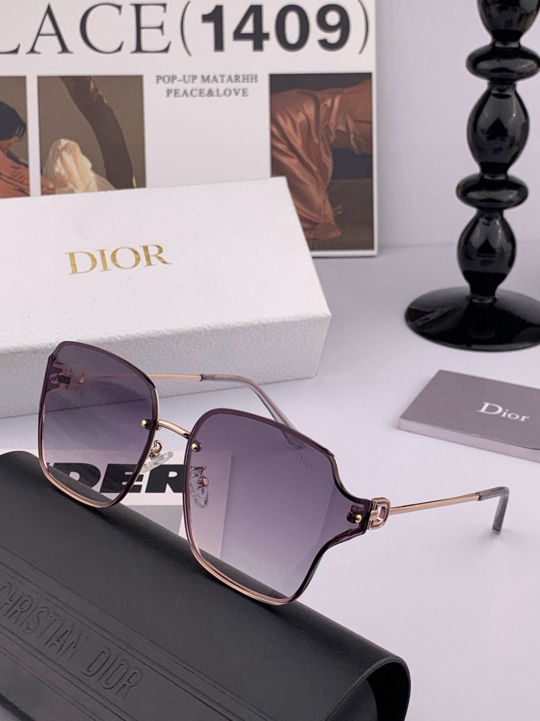 Dior CD95810 Lightweight Rimless Red Lens Sunglasses for Women - 486814 - detail image 4