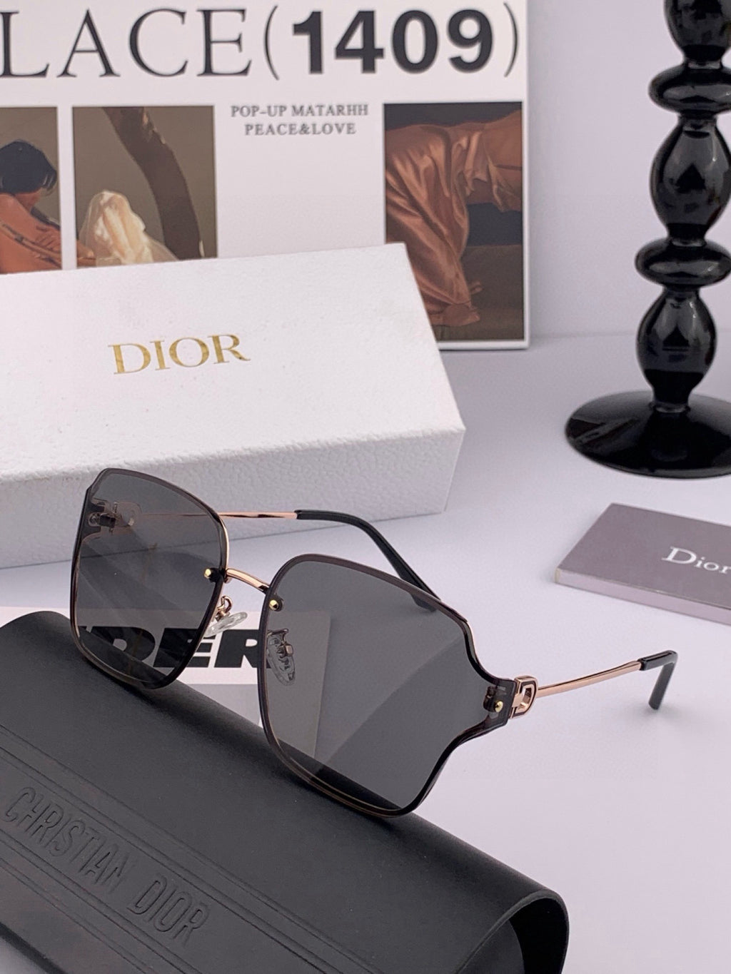Dior CD95810 Lightweight Rimless Red Lens Sunglasses for Women - 486814 - detail image 3