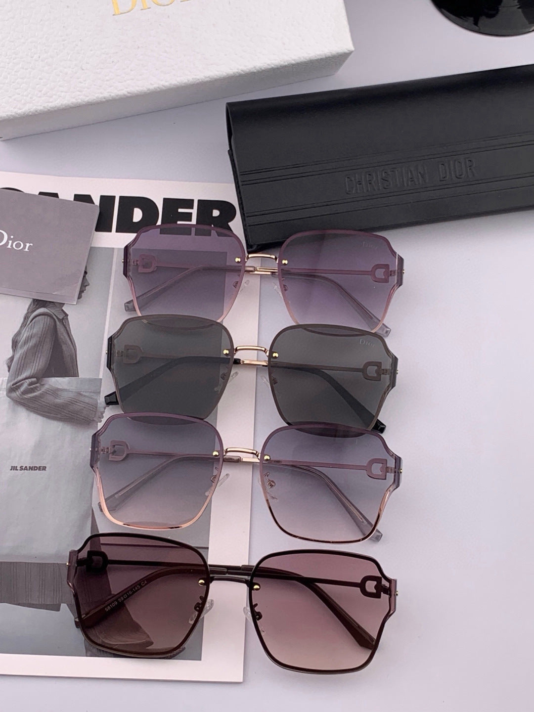 Dior CD95810 Lightweight Rimless Red Lens Sunglasses for Women - 486814 - detail image 6