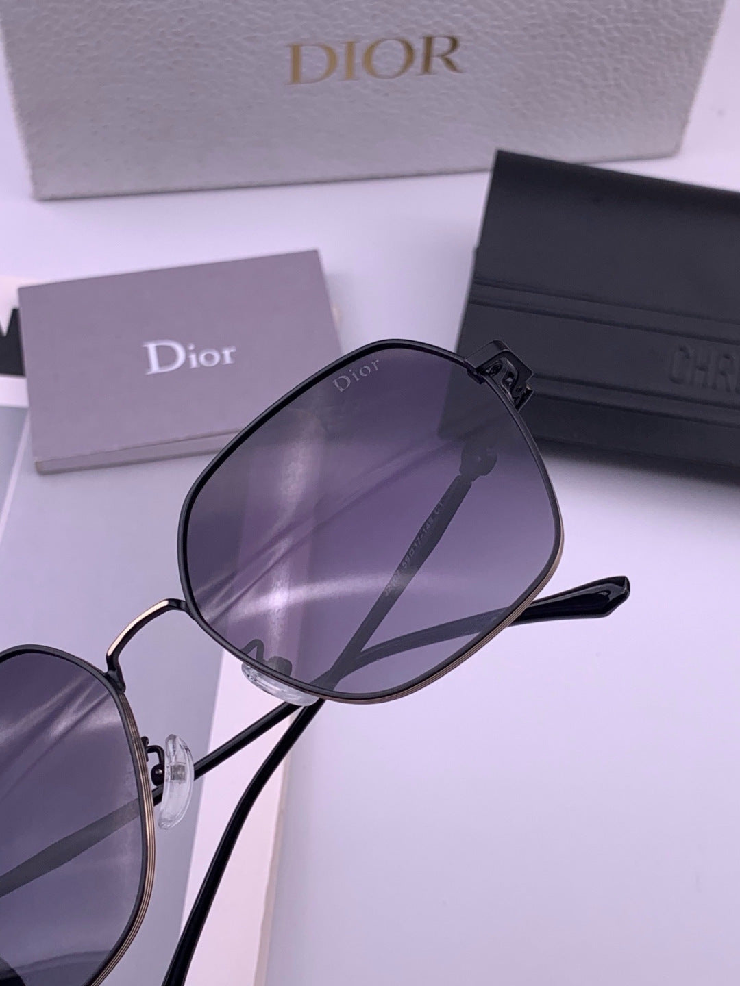 Dior CD7210 Square Gold Lens Sunglasses for Women - detail image 4