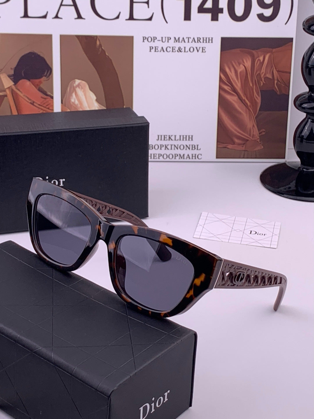 Dior D7911 Polarized Square Black Lens Sunglasses for Men & Women - 486869