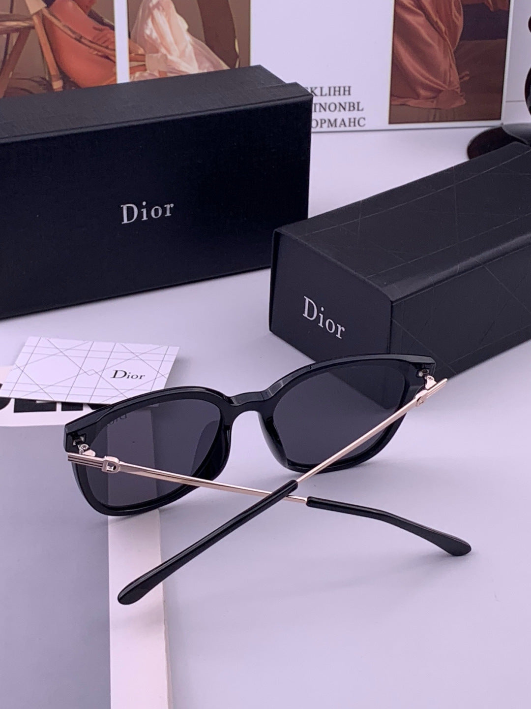 Dior D31101 Polarized Square Black Lens Sunglasses for Men & Women - detail image 6