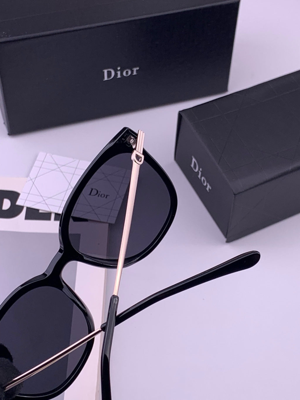 Dior D31101 Polarized Square Black Lens Sunglasses for Men & Women - detail image 4