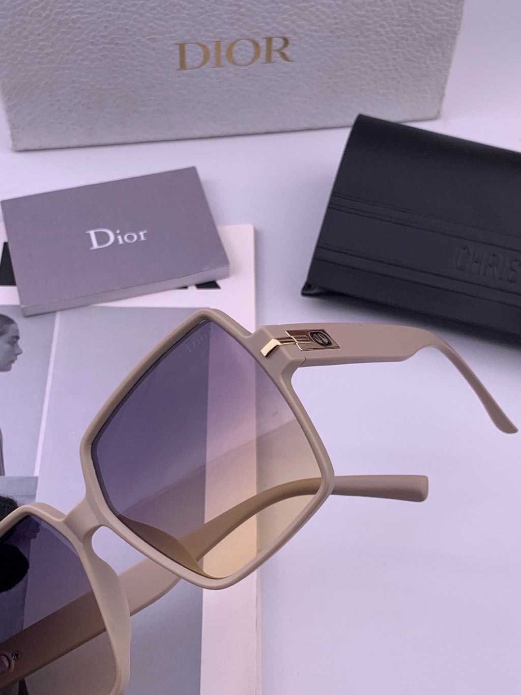 Dior CD4780 Polarized Square Purple Lens Sunglasses for Women - detail image 2