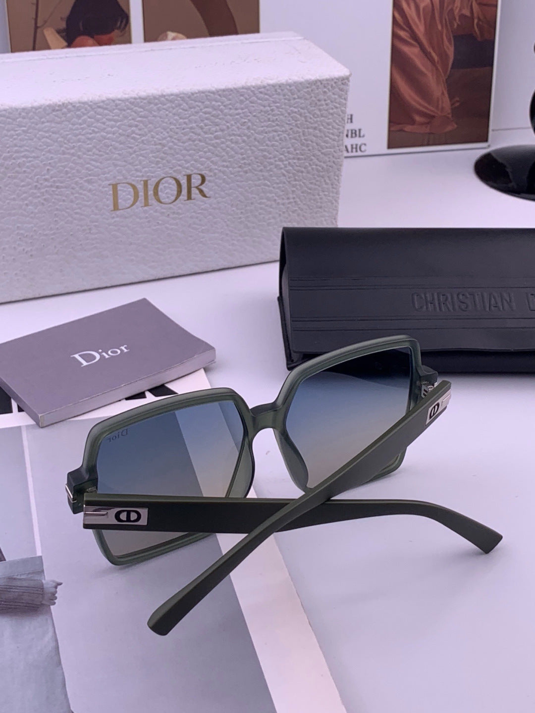 Dior CD4780 Polarized Square Blue Lens Sunglasses for Women - detail image 7