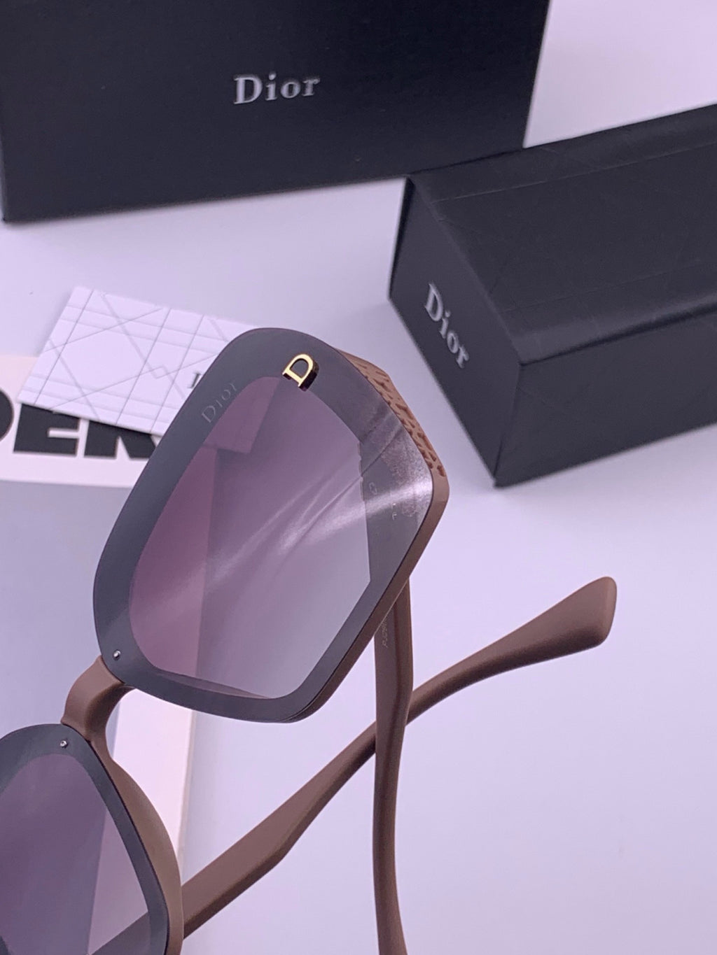 Dior CD3290 Polarized Square Gold Lens Sunglasses for Women - 486859 - detail image 3