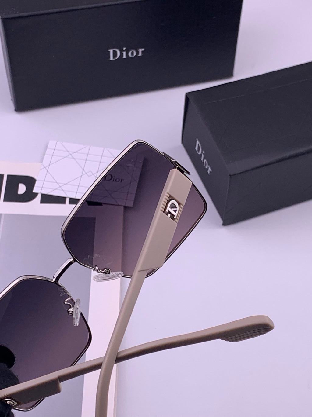 Dior CD1190 Square Brown Lens Sunglasses for Women - detail image 6