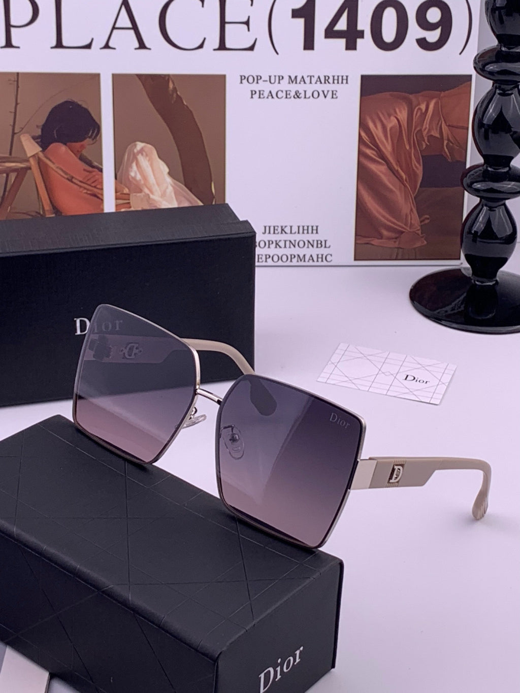 Dior CD1190 Square Brown Lens Sunglasses for Women - detail image 2
