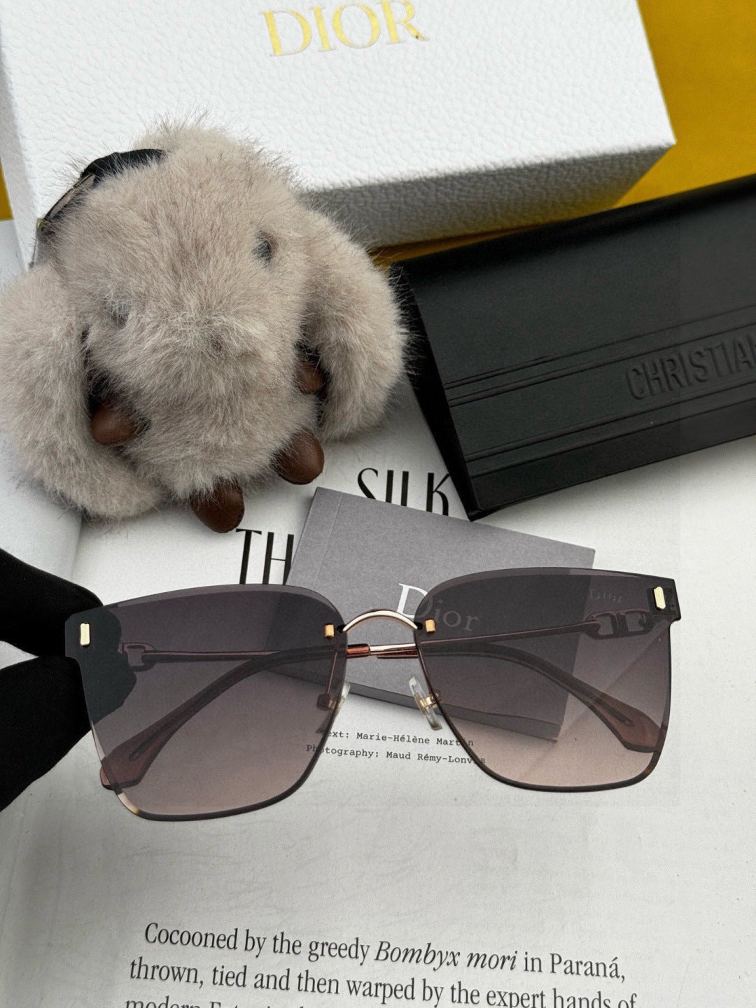 Dior CD4641 Polarized Rimless Gold Lens Sunglasses for Men & Women