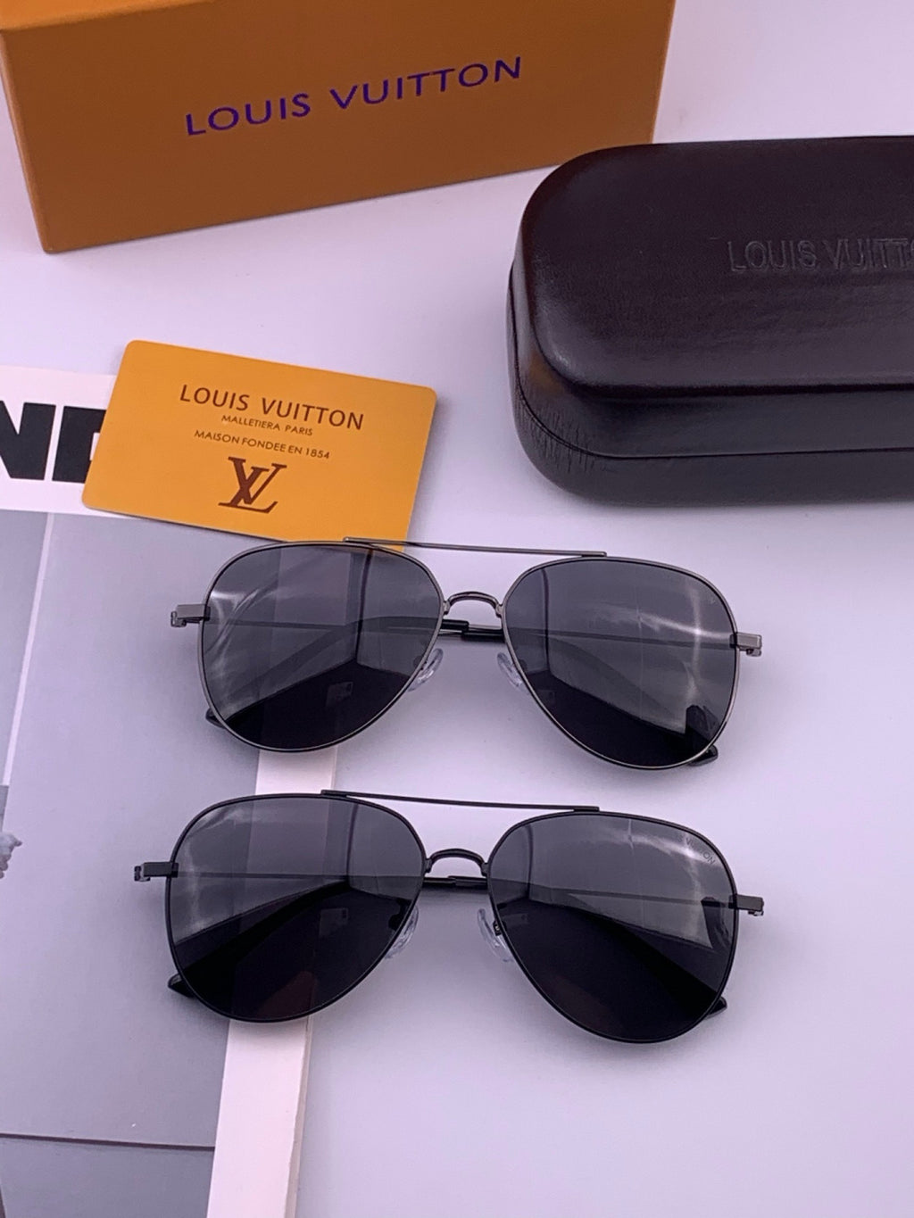 Louis Vuitton L5338 Polarized Aviator Brown Lens Sunglasses for Men & Women - detail image 8