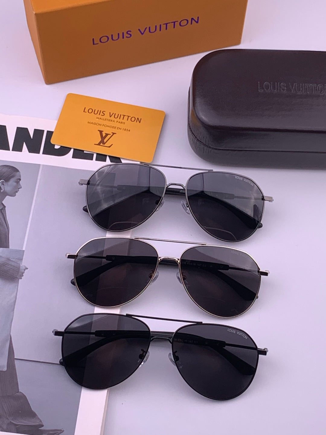 Louis Vuitton L8333 Polarized Aviator Black Lens Sunglasses for Men & - 493188 - detail image 8