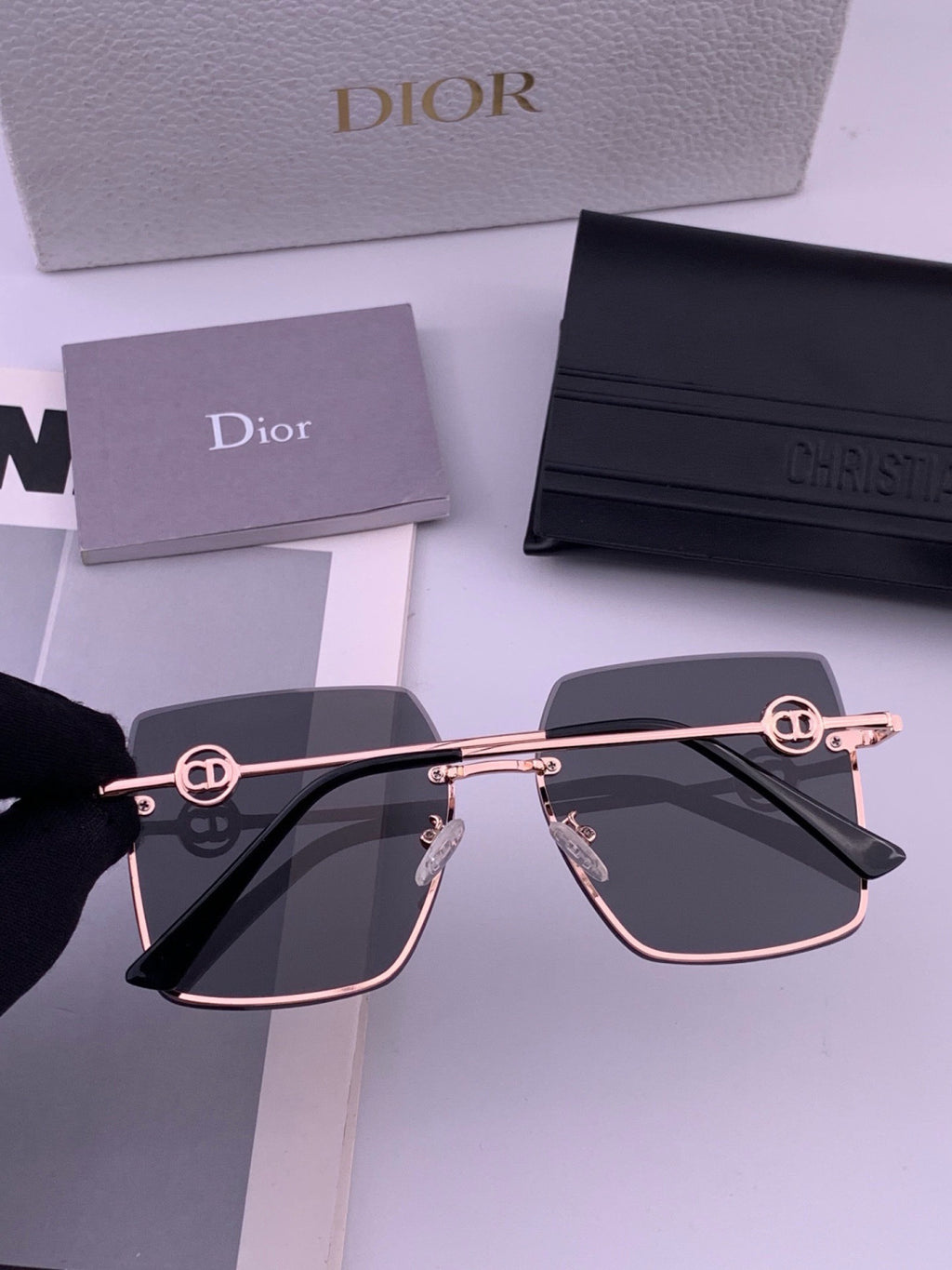 Dior CD7371 Lightweight Rimless Black Lens Sunglasses for Women - 486706 - detail image 5