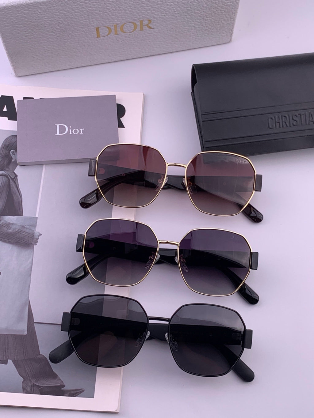 Dior CD9370 Round Black Lens Sunglasses for Women - detail image 7
