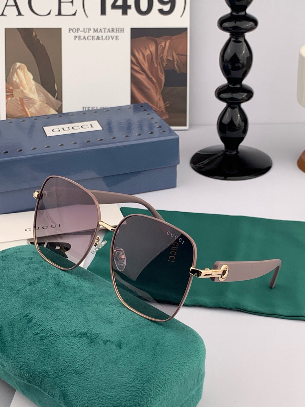 Gucci G9388 Round Brown Lens Sunglasses for Men & Women - detail image 4